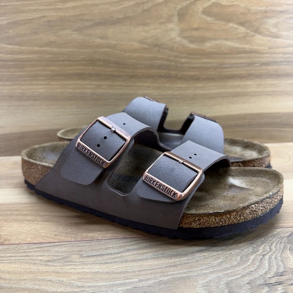 Birkenstock Arizona Sandals Womens 7 N EU 38 Birko Brown Slip On - Picture 2 of 10